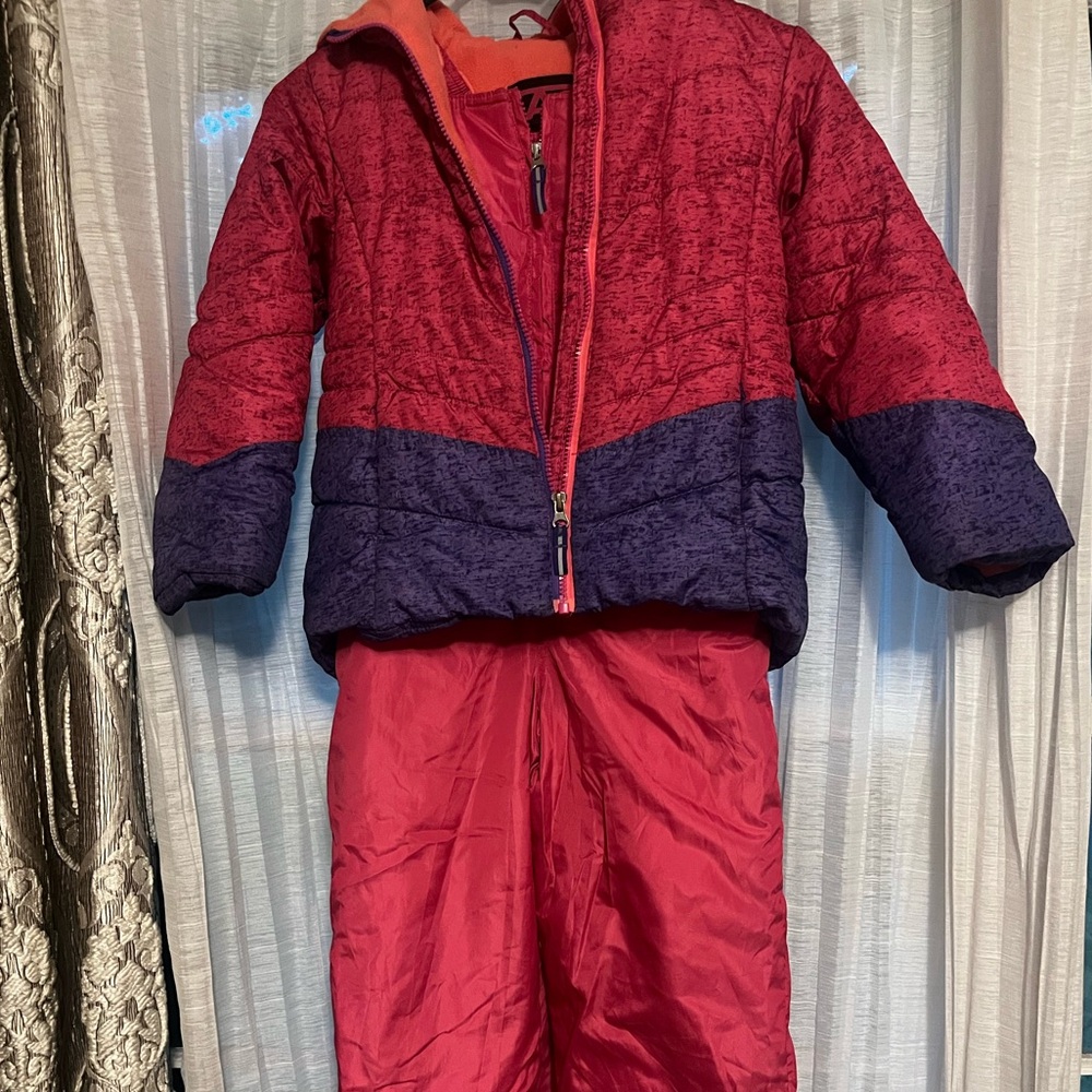 AQ Kids Matching Snow Jacket and Snow Suit Set in Red and Purple